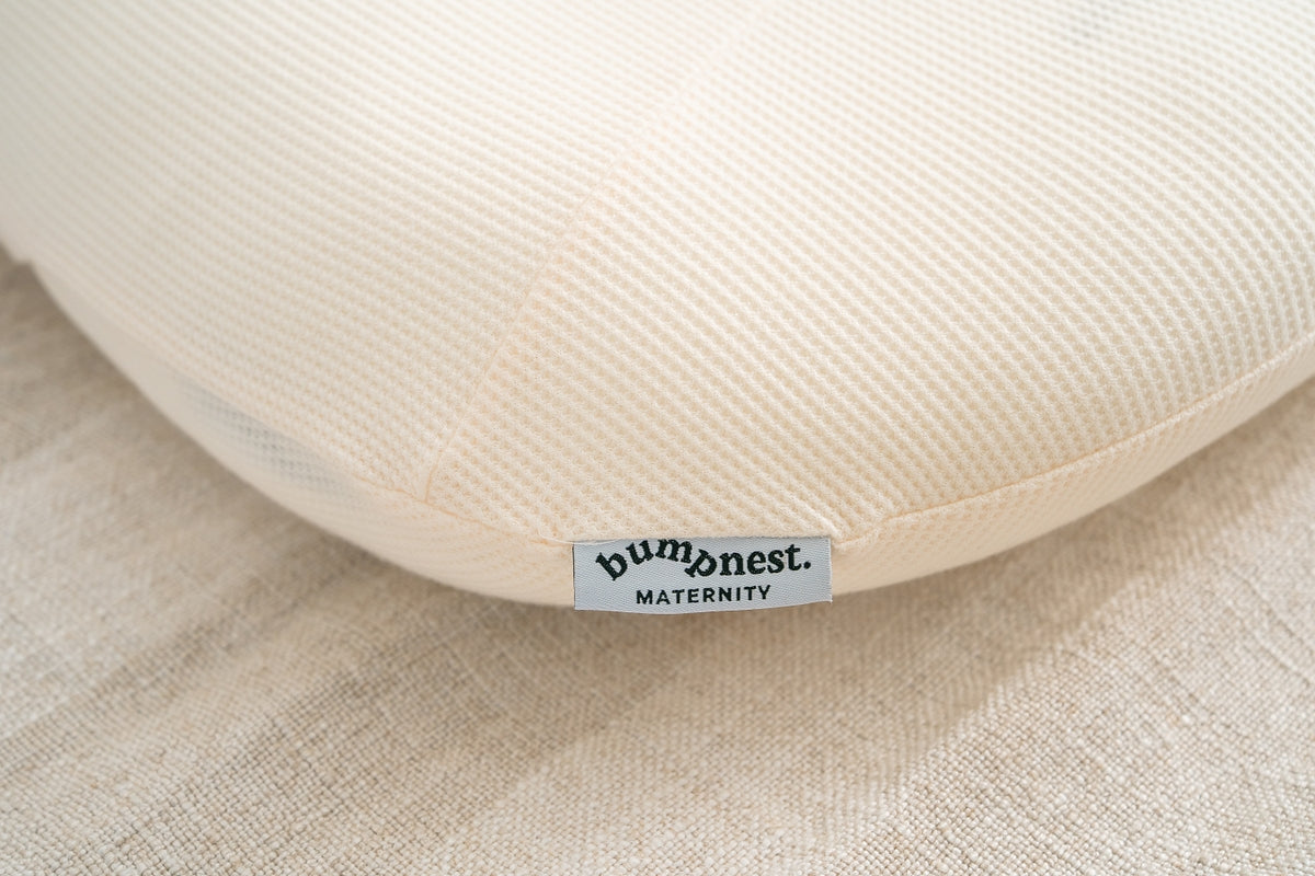 Close up of Bumpnest Baby Pod premium waffle cotton cover showing soft breathable texture safe for newborn skin